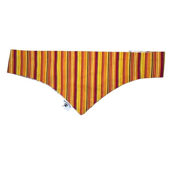 Small Dog Pawkerchief with Multicolor Sailboats and Orange Red Stripes NEW - Picture 4 of 5